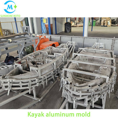 Beli SUNMORE ROTO Custom Cast Aluminium Kayak Rotomolding Mold, OEM Hollow Plastic Canoe Boat Rotational Mold Dengan Integral Lifting Frame & Multi-Point Quick Clamps pembuatan online