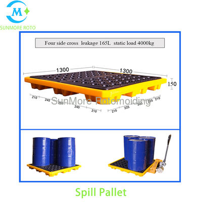 شراء SUNMORE الوزن الثقيل الدوارة HDPE حاوية احتواء التسرب، مربع وعاء مقاوم للتسرب مع 4000kg الحمل الثابت تصنيع عبر الإنترنت