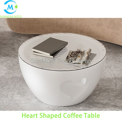 Buy SUNMORE Rotomolded Heart Cutout Round Coffee Table, Modern Light Luxury Plastic Side Table for Living Room Decor online manufacture