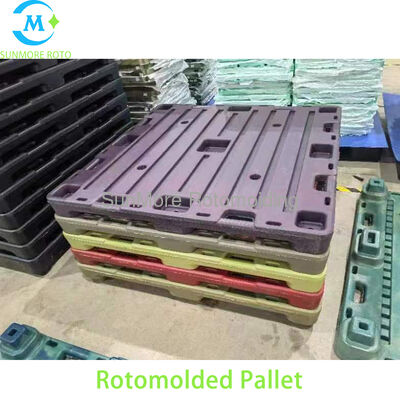 comprare Pallet in plastica per stampaggio rotazionale monopezzo OEM, pallet logistico solido in HDPE antiurto per trasporto con carrelli elevatori in magazzino fabbricazione online