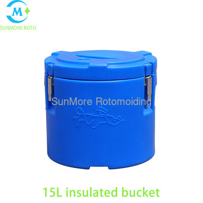 acheter Seau isolé rond fait sur commande de catégorie comestible de 15L, baril thermique imperméable rotomoulé de réservoir intérieur d'acier inoxydable pour la restauration de cantine fabrication en ligne