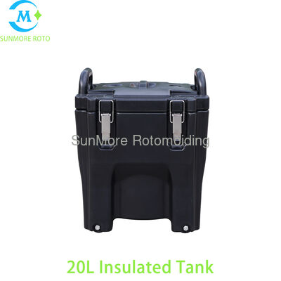 شراء صنمور روتو 20L حاوية معزولة من الـ PE ذات طلاء دواري، صندوق بارد بلاستيكي محمول للحفاظ على الحرارة مع أقفال ومقبضات معدنية تصنيع عبر الإنترنت