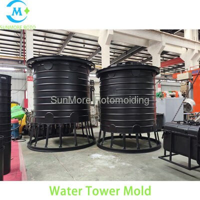 ซื้อ SUNMORE ROTO แม่พิมพ์หล่อแนวตั้งหอน้ำแนวตั้ง Rotomolding, แม่พิมพ์ถังเก็บน้ำพลาสติกกลวงพร้อมโครงยก การผลิตออนไลน์