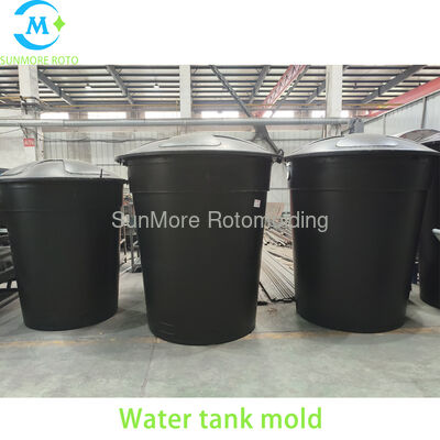 Buy SUNMORE ROTO OEM Custom Vertical Round Rotomolded Water Tank Mould, Thick Cast Steel Plastic Storage Tank Mold With Integrated Top Cover Frame & Full Circle Quick Toggle Clamps online manufacture