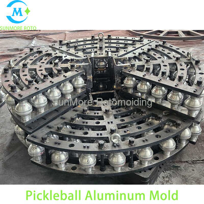 comprar Molde personalizado de pickleball de alumínio para rotomoldagem de múltiplas cavidades sunmore roto, molde rotatório de liga de alumínio para pickleball de plástico pe oco Fabricação em linha