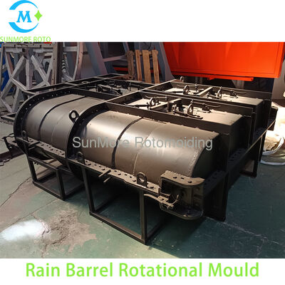 Buy SUNMORE ROTO OEM Custom Horizontal Rain Barrel Rotomolding Mould, Heavy Welded Iron Rotational Mold For Plastic Rainwater Collection Storage Tank online manufacture