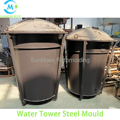 Buy SUNMORE ROTO OEM Custom Conical Vertical Water Tower Rotomolding Steel Mould, Thick Welded Rotational Mold For Plastic Conical Liquid Storage Tank online manufacture